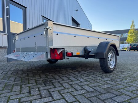 251x153cm afzinkbare WOM XT motoraanhangwagen met 750kg as - met bordenset