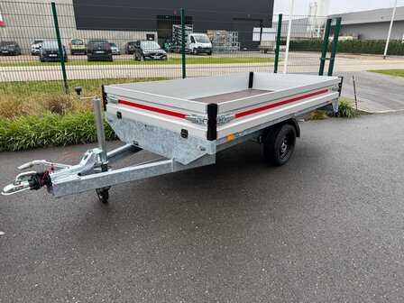 264x168cm dubbelas  2000kg - 2700kg geremde plateauwagen 